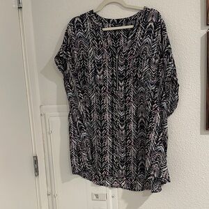 Torrid Black and White Chevron Blouse